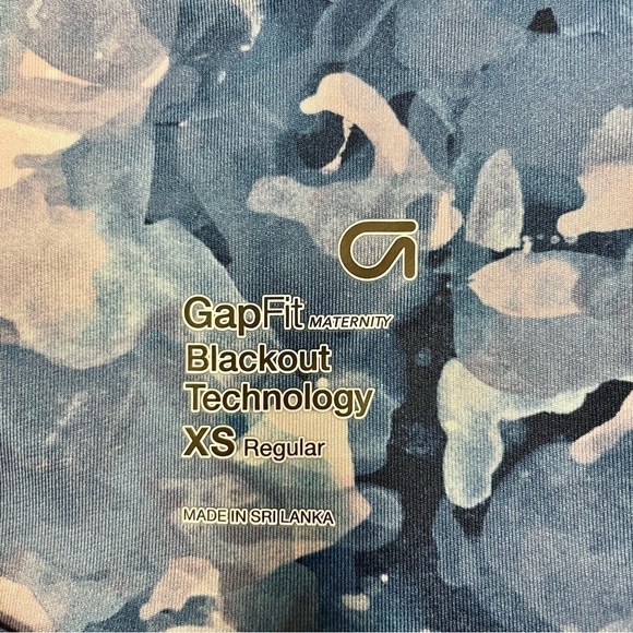 GapFit Maternity Leggings Blackout Technology High Rise Pink Blue Size XS - Picture 3 of 5